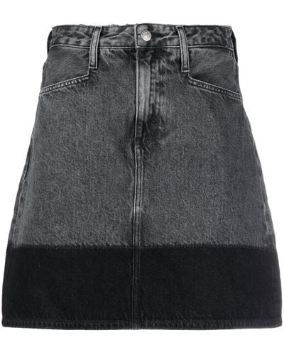 Calvin Klein Two-tone Denim Mini Skirt - Gray