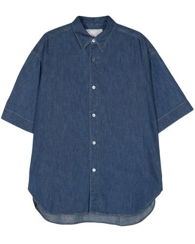 Studio Nicholson Camisa vaquera de manga corta - Azul