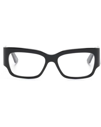 Balenciaga Eckige Brille mit Logo-Gravur - Schwarz