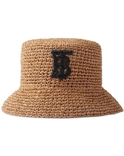 Burberry Cappello bucket con monogramma - Marrone