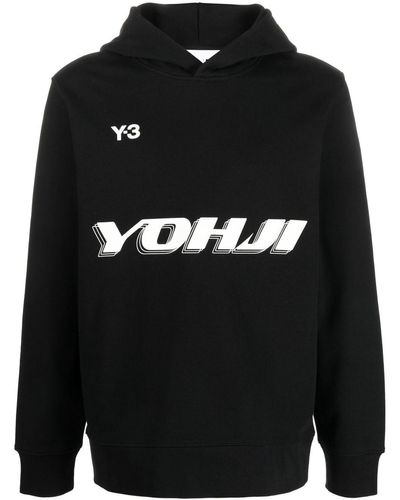 Y-3 Hoodie Met Logoprint - Zwart