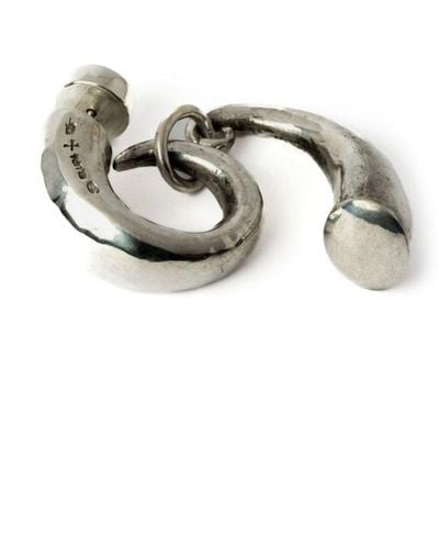 Parts Of 4 Horn Polished Finish Pendant Earring - Metallic