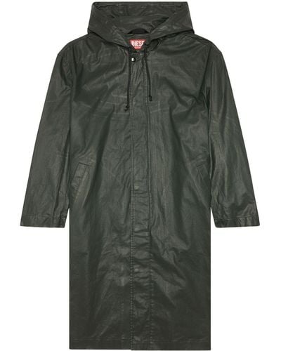 DIESEL Abrigo con capucha y logo J bordado - Verde