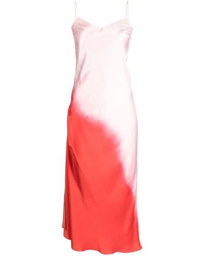 Alejandra Alonso Rojas Gradient-effect Silk Midi Dress - Red