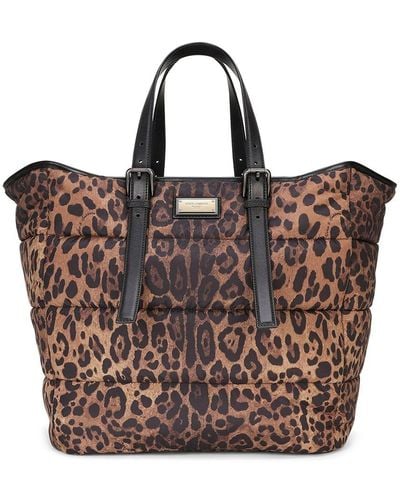 Dolce & Gabbana Sicily Leopard-print Shopper Bag - Brown