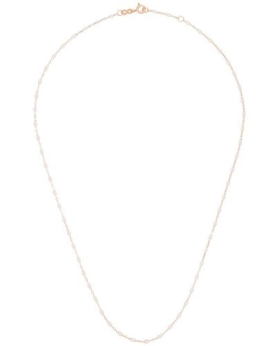 Gigi Clozeau Collier chaîne en or rose 18ct à perles - Blanc