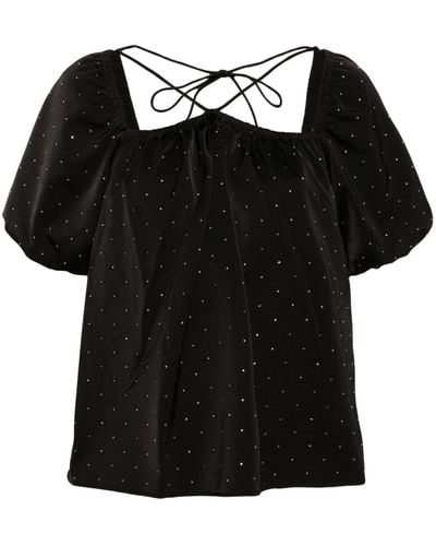 Munthe Crystal-embellished Tie Blouse - Black