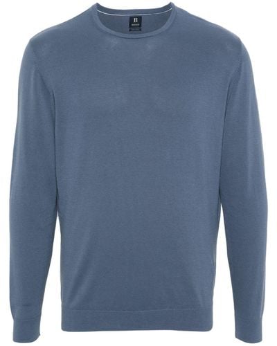 BOGGI Crew Neck Cotton Sweater - Blue