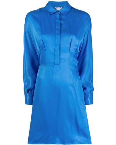 Liu Jo Vestido camisero con cuello halter - Azul