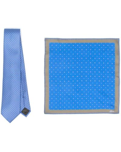 Brioni Patterned-jacquard Silk Tie - Blauw