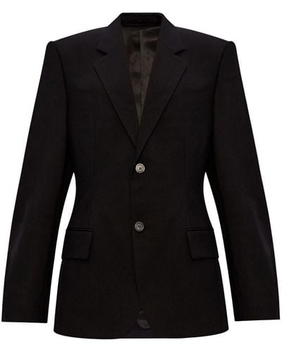 Balenciaga Blazer en laine à simple boutonnage - Noir