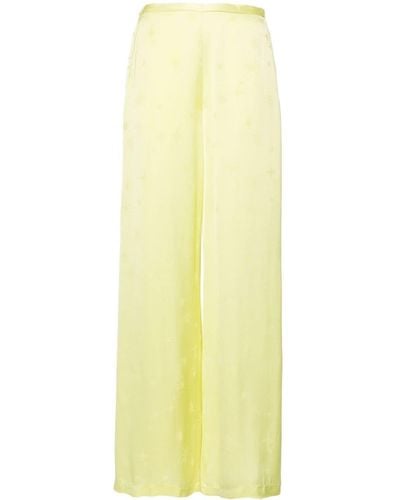 Forte Forte Wide-leg Star-jacquard Trousers - Yellow