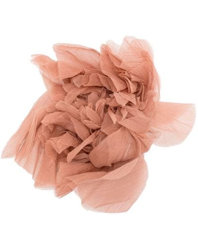 Max Mara Floral-motif Mesh Brooch - Pink