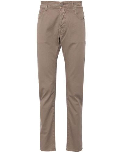 Jacob Cohen Bard Mid-rise Slim-fit Trousers - Grey