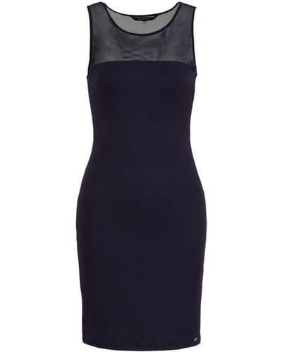 Armani Exchange Paneled Jersey Minidress - Blue