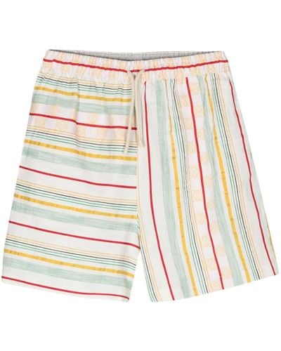 Loewe Anagram-jacquard striped shorts - Blanc