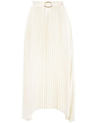 Rejina Pyo Jupe mi-longue Dilan à design plissé - Blanc