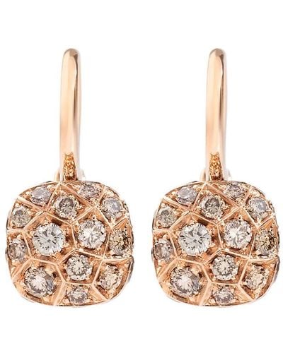 Pomellato Boucles d'oreilles Nudo en or rose 18ct pavées de diamants - Blanc