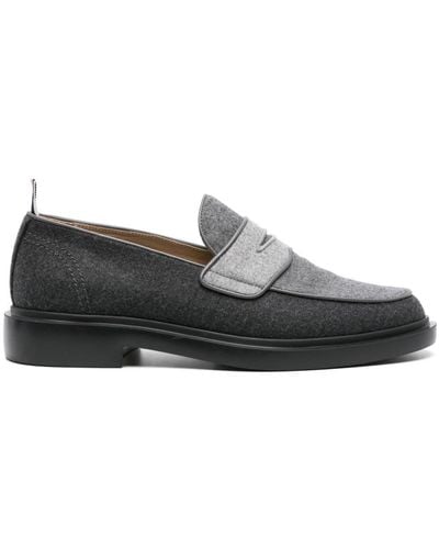 Thom Browne Colour-block Wool Loafers - Gray