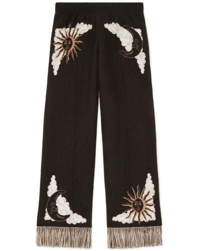 Alanui The Twelve Signs Knitted Trousers - Black