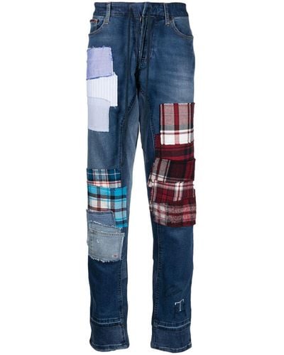 Greg Lauren X Tommy Hilfiger jean à design patchwork - Bleu