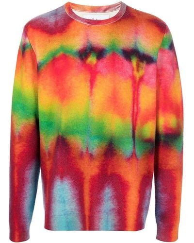 Aztech Mountain Sweater Met Tie-dye Print - Rood