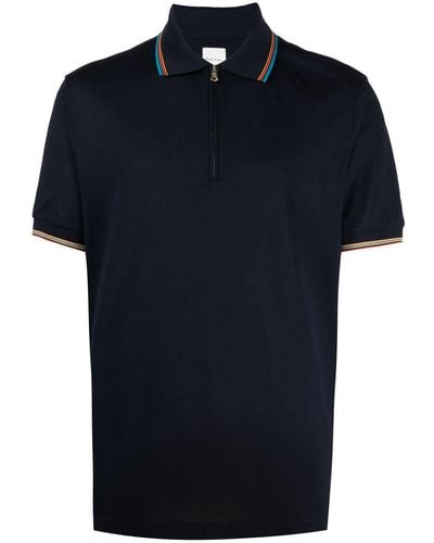 Paul Smith Poloshirt mit Regenbogenstreifen - Blau
