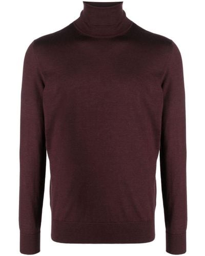 Zegna Roll-neck Fine-knit Sweater - Red