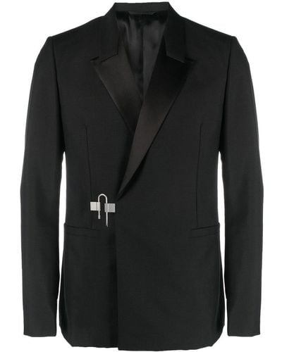 Givenchy Peak-lapels Hook-fastening Blazer - Black