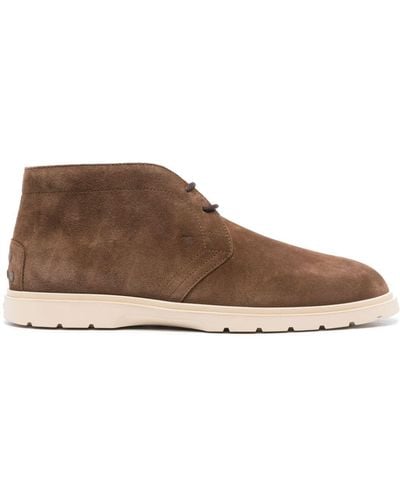 Tod's Lace-up Suede Derby Shoes - Brown
