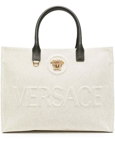 Versace ラ メドゥーサ キャンバス ハンドバッグ - ナチュラル