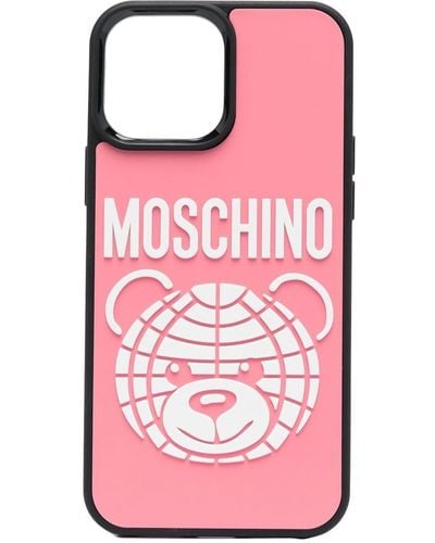 Moschino Coque d'iPhone 12 Pro Max à logo imprimé - Rose