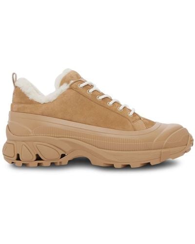 Burberry Arthur Shearling-lined Sneakers - Natural