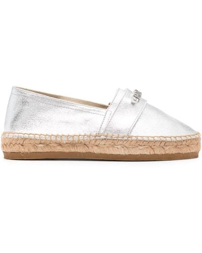 Moschino Logo-lettering Leather Espadrilles - White