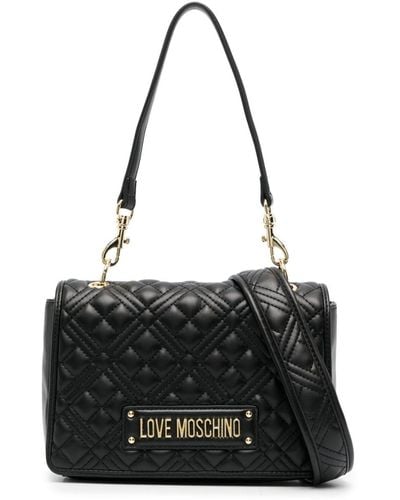 Love Moschino Logo-lettering Quilted Shoulder Bag - Black