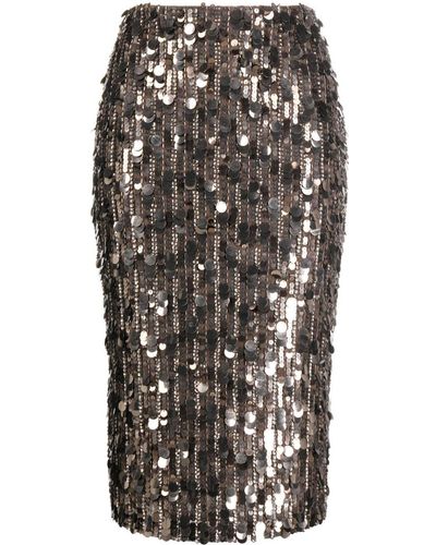 P.A.R.O.S.H. Sequin-embellished Pencil Skirt - Zwart