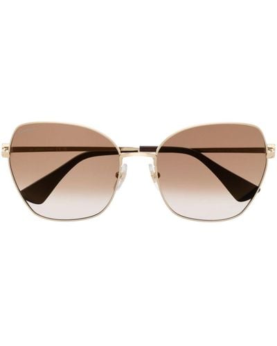 Cartier Engraved-detail Sunglasses - Brown