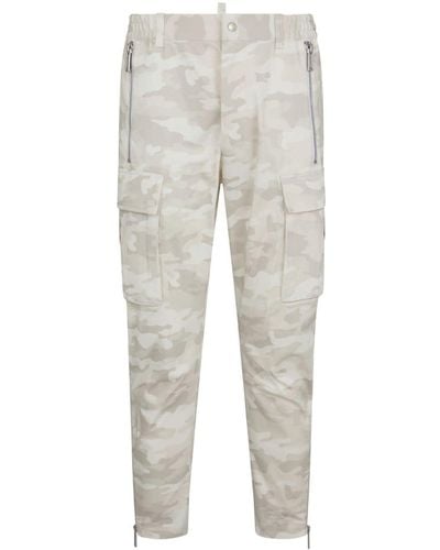 DSquared² Pantalones cargo ajustados con motivo militar - Gris