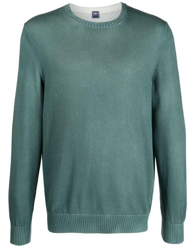 Fedeli Crew-neck Cotton Sweater - Green