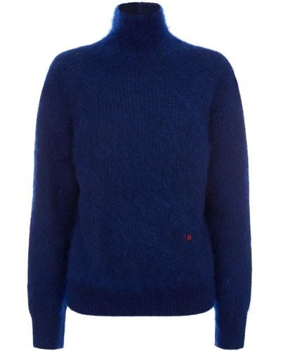 Victoria Beckham Jersey con cuello alto - Azul