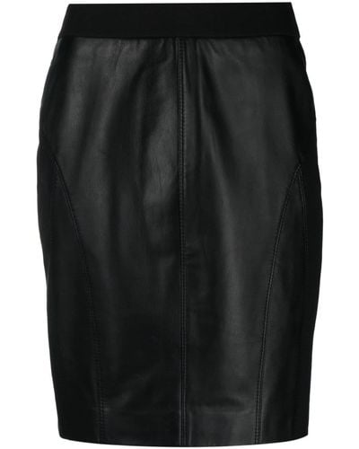 Pinko Zip-fastening Leather Skirt - Black