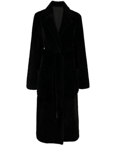 Rosetta Getty Manteau en peau lainée à design réversible - Noir
