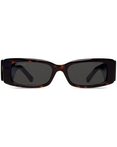 Balenciaga Max Rectangle-frame Sunglasses - Black