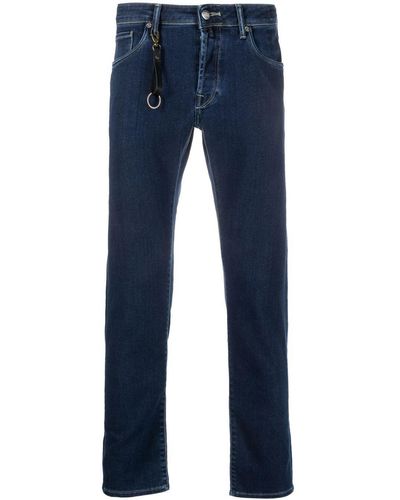 Incotex Slim-Fit-Jeans mit Logo-Patch - Blau