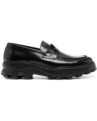 Moreschi Penny-slot Leather Loafers - Black