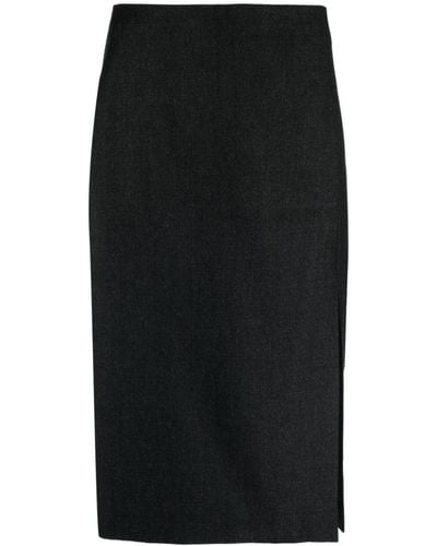 Theory High-waisted Virgin Wool Skirt - Zwart