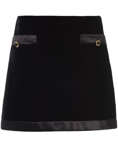 Miu Miu Minifalda acampanada - Negro