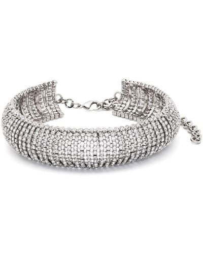 Alessandra Rich Crystal-embellished choker necklace - Mettallic
