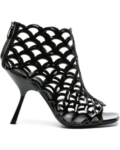 Sergio Rossi Sr Mermaid 90mm Patent Leather Sandals - Black