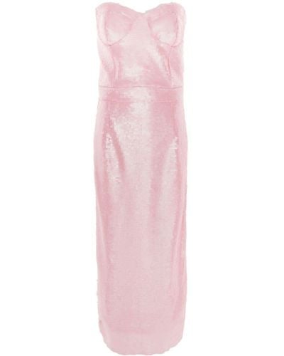 The New Arrivals Ilkyaz Ozel Sequin-design Strapless Dress - Pink